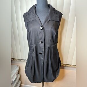 Lindi Aria Collection Womens Drape Pocket Pleated Tunic Top Black Size XL